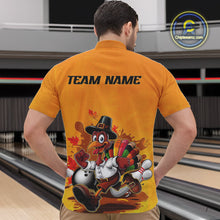 Load image into Gallery viewer, Custom Funny Thanksgiving Turkey Bowling Quarter-Zip Shirts For Men, Thanksgiving Bowler Outfit IPHW9724