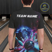 Load image into Gallery viewer, Custom Galaxy Bowling Men Polo Shirts, Holographic Bowling Jersey Bowling League Shirt IPHW9499