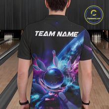 Load image into Gallery viewer, Custom Galaxy Bowling Men Polo Shirts, Holographic Bowling Jersey Bowling League Shirt IPHW9501