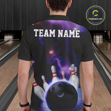 Load image into Gallery viewer, Custom Galaxy Bowling Polo Shirts For Men, Cosmic Bowling Team Jerseys IPHW9503