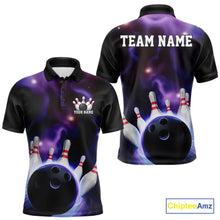Load image into Gallery viewer, Custom Galaxy Bowling Polo Shirts For Men, Cosmic Bowling Team Jerseys IPHW9503