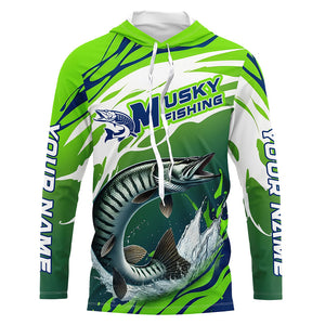 Musky Fishing Custom Long Sleeve Fishing Shirts, Muskie Fishing Tournament Shirts Fishing Jerseys IPHW7181