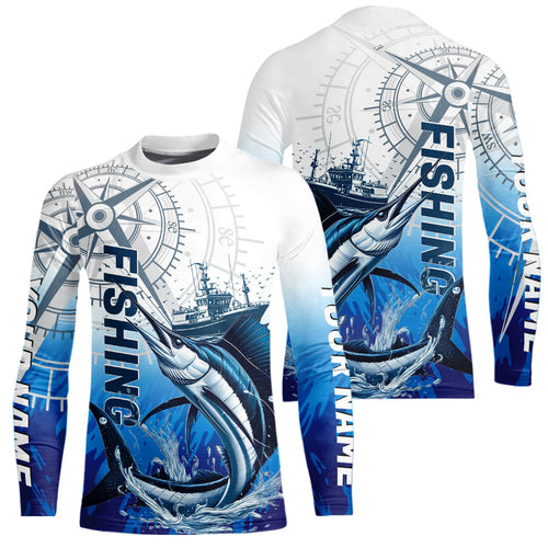 Custom Sailfish Fishing Saltwater Kid Long Sleeve Performance Shirts IPHW9155