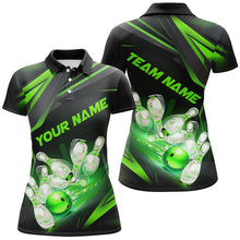 Load image into Gallery viewer, Custom Bowling Jerseys, Customize Green Bowling Shirts For Women, Team Bowling Uniform IPHW6985