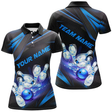 Load image into Gallery viewer, Custom Bowling Jerseys, Customize Blue Bowling Shirts For Women, Team Bowling Uniform IPHW6986