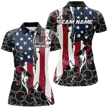 Load image into Gallery viewer, American Flag Custom Patriotic Bowling Shirts For Women, Team Bowling League Shirts Uniform IPHW6989