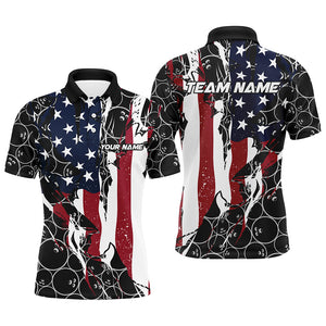 American Flag Custom Patriotic Bowling Shirts For Men, Team Bowling League Shirts Uniform IPHW6989