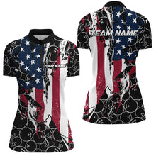 Load image into Gallery viewer, American Flag Custom Patriotic Bowling Shirts For Women, Team Bowling League Shirts Uniform IPHW6989