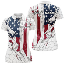 Load image into Gallery viewer, American Flag Custom Patriotic Bowling Shirts For Women, Team Bowling League Shirts Uniform IPHW6990