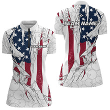 Load image into Gallery viewer, American Flag Custom Patriotic Bowling Shirts For Women, Team Bowling League Shirts Uniform IPHW6990