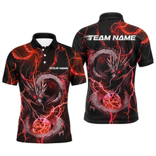 Load image into Gallery viewer, Black And Green Thunder Lightning Custom Dragon Bowling Team Shirts For Men, Bowlers Outfits IPHW7525