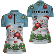 Load image into Gallery viewer, Custom Funny Christmas Snowman Bowling Shirts For Man, Christmas Bowling Tournament Outfits IPHW7979