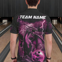 Load image into Gallery viewer, Black And Pink Thunder Lightning Custom Dragon Bowling Team Shirts For Men, Bowling Uniform IPHW8633