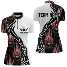 Load image into Gallery viewer, Custom Bowling Shirts For Women, Personalized Flame Bowling Team Jerseys | Red IPHW5007