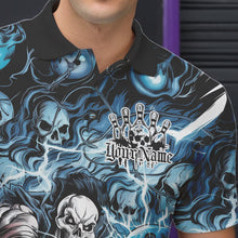 Load image into Gallery viewer, Custom Rock Style Skull Bowling Polo Shirts For Men, Funny Skeleton Bowlers Outfit IPHW8934