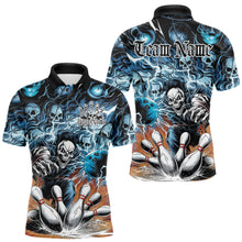 Load image into Gallery viewer, Custom Rock Style Skull Bowling Polo Shirts For Men, Funny Skeleton Bowlers Outfit IPHW8934