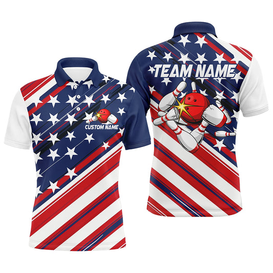 American Flag Bowling Shirts For Men And Women, Custom Bowling Tournament Team Shirts IPHW6516