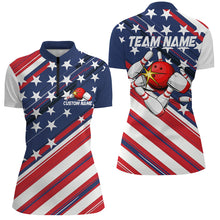 Load image into Gallery viewer, American Flag Bowling Shirts For Women, Custom Bowling Tournament Team Shirts IPHW6516