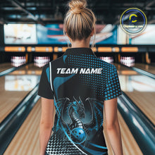 Load image into Gallery viewer, Custom Red Dragon Bowling Jerseys, Mystical Bowling Team Uniform Women Quarter-Zip Shirt IPHW9536