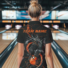 Load image into Gallery viewer, Black And Red Custom Dragon Bowling Womens Quarter-Zip Shirts, Dragon Bowling League Shirts IPHW8686