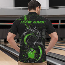 Load image into Gallery viewer, Black And Green Custom Dragon Bowling Quarter-Zip Shirts For Men, Dragon Bowling League Shirts IPHW8689