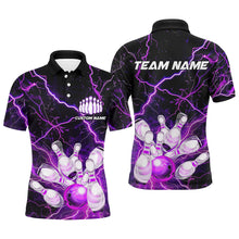 Load image into Gallery viewer, Purple Thunder Lightning Custom Strike Unisex Bowling Team Shirts, Unisex Bowling Jerseys IPHW6175