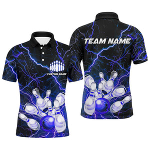 Blue Thunder Lightning Custom Strike Unisex Bowling Team Shirts, Unisex Bowling Jerseys IPHW6176