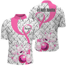 Load image into Gallery viewer, Custom Breast Cancer Pink Ribbon Bowling Shirts For Men, Breast Cancer Awareness Team Jersey IPHW7012