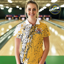 Load image into Gallery viewer, Custom Funny Yellow Thanksgiving Turkey Bowling Women Polo Shirts, Turkey Bowling Jerseys IPHW9766