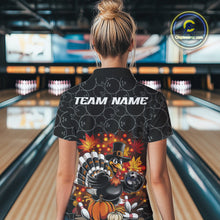 Load image into Gallery viewer, Custom Funny Thanksgiving Turkey Bowling Women Polo Shirts, Autumn Bowling Shirt IPHW9771