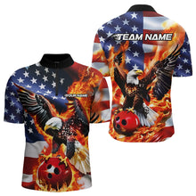 Load image into Gallery viewer, Custom USA Eagle Bowling Quarter-Zip Shirts For Men, Patriotic Bowling League Shirt IPHW8451