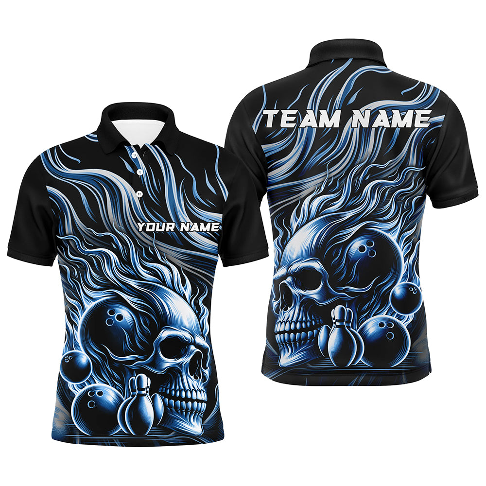 Personalized Multi-Color Flame Skull Bowling Team Shirts, Custom Name Bowling Jerseys For Men And Women IPHW5930