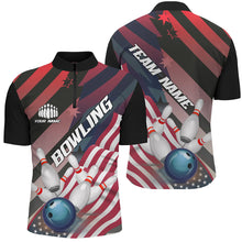 Load image into Gallery viewer, American Flag Strike Bowling Team Shirts For Men And Women, Patriotic Bowling Team Jerseys IPHW6195