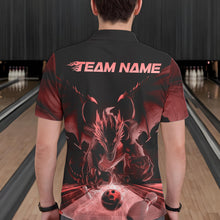 Load image into Gallery viewer, Custom Black And Red Dragon Bowling Jerseys, Dragon Bowling Team Polo Shirts For Men IPHW8955