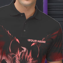 Load image into Gallery viewer, Custom Black And Red Dragon Bowling Jerseys, Dragon Bowling Team Polo Shirts For Men IPHW8955