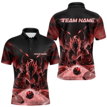 Load image into Gallery viewer, Custom Black And Red Dragon Bowling Jerseys, Dragon Bowling Team Polo Shirts For Men IPHW8955