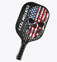 Load image into Gallery viewer, Grunge American Flag Skull Custom Patriotic Pickleball Paddle, Us Pickleball Paddle, Halloween Pickleball Gifts IPHW7251