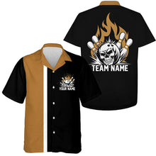 Load image into Gallery viewer, Custom Flame Skull Vintage Bowling Shirts For Men And Women, Halloween Bowling Outfits IPHW7256