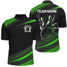 Load image into Gallery viewer, Black And Green Custom Classic Bowling Shirts For Men, Bowling Uniform Bowling Jerseys For Team IPHW7266