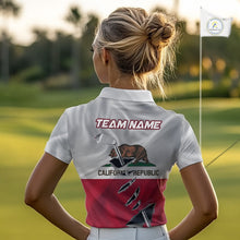 Load image into Gallery viewer, Custom California State Flag Golf Club Golf Team Shirt For Women, Golfer Outfits IPHW10581