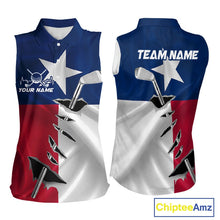 Load image into Gallery viewer, Custom Texas State Flag Golf Club Patriotic Golf Team Shirt For Women, TX Golfer Outfit IPHW10582