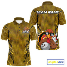 Load image into Gallery viewer, Yellow Custom Funny Turkey Bowling Jerseys, Bowling Team League Shirt Men Bowlers Outfit IPHW10810