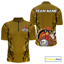 Load image into Gallery viewer, Yellow Custom Funny Turkey Bowling Jerseys, Bowling Team League Shirt Men Bowlers Outfit IPHW10810