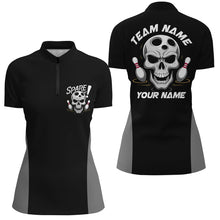 Load image into Gallery viewer, Custom Skull Bowling Shirts For Women, Spare Me Bowlers Outfit Bowling Apparel IPHW6699