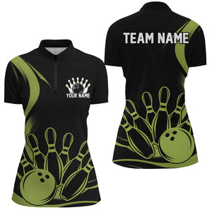 Custom Vintage Ladies Bowling Shirts, Classic Bowling Team Shirts Bowling Jerseys | Green IPHW7272