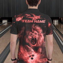 Load image into Gallery viewer, Custom Red Flame Lion Bowling Polo Shirts For Men, Bowling League Shirt Team Uniform IPHW8981