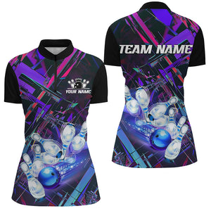 Custom Colorful Bowling League Shirts For Women, Bowling Tournament Team Jerseys IPHW6719