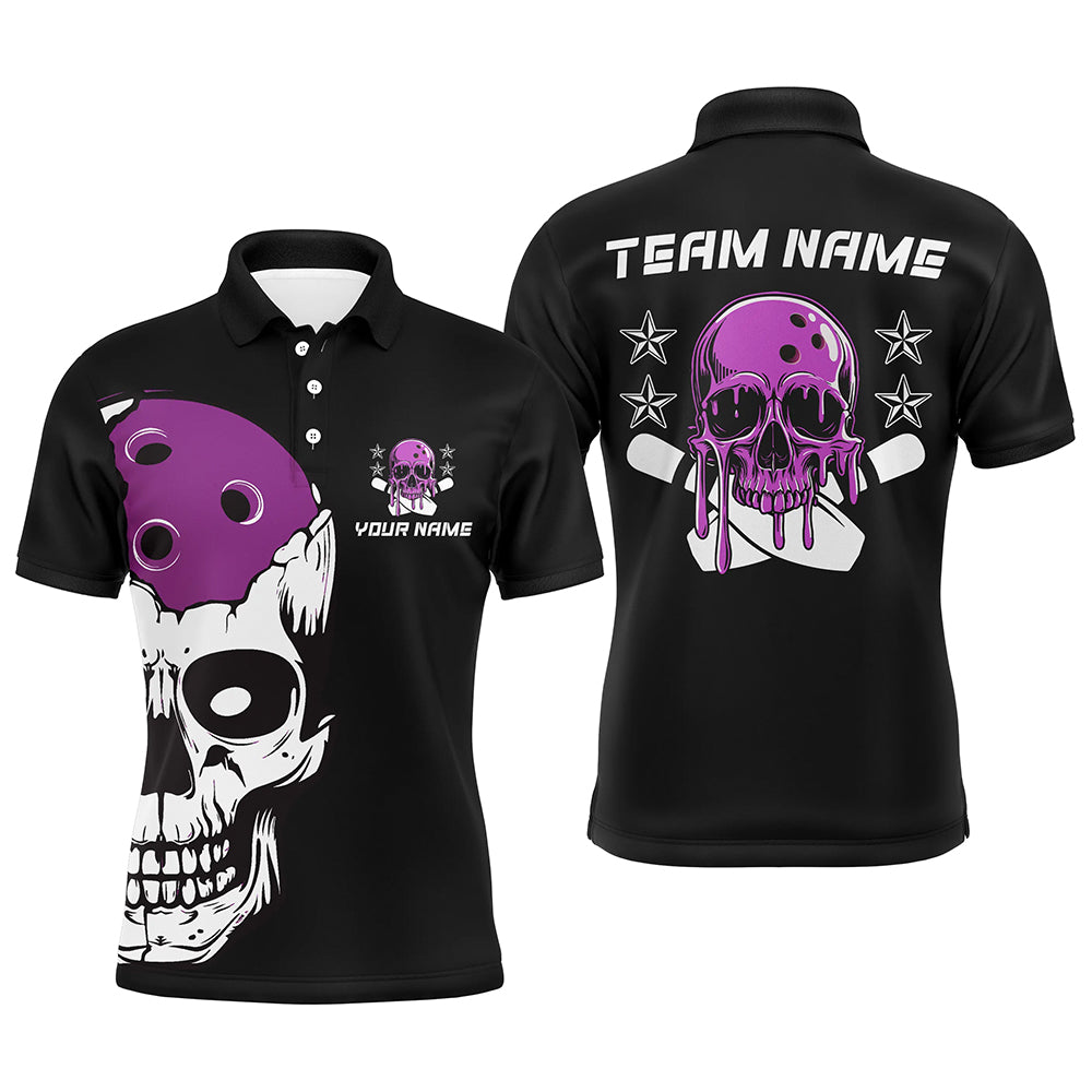 Purple Skull Bowling Ball Custom Men And Women Bowling Team Jerseys, Bowling Tournament Shirts IPHW6721