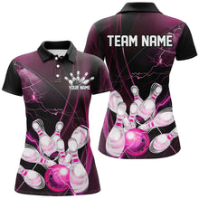 Load image into Gallery viewer, Pink Thunder Lightning Custom Ladies Bowling Shirts, Bowling Uniform Bowling League Shirt IPHW7295