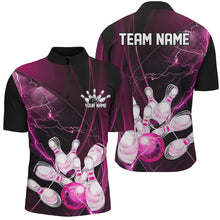 Load image into Gallery viewer, Pink Thunder Lightning Custom Bowling Shirts For Men, Bowling Uniform Bowling League Shirt IPHW7295